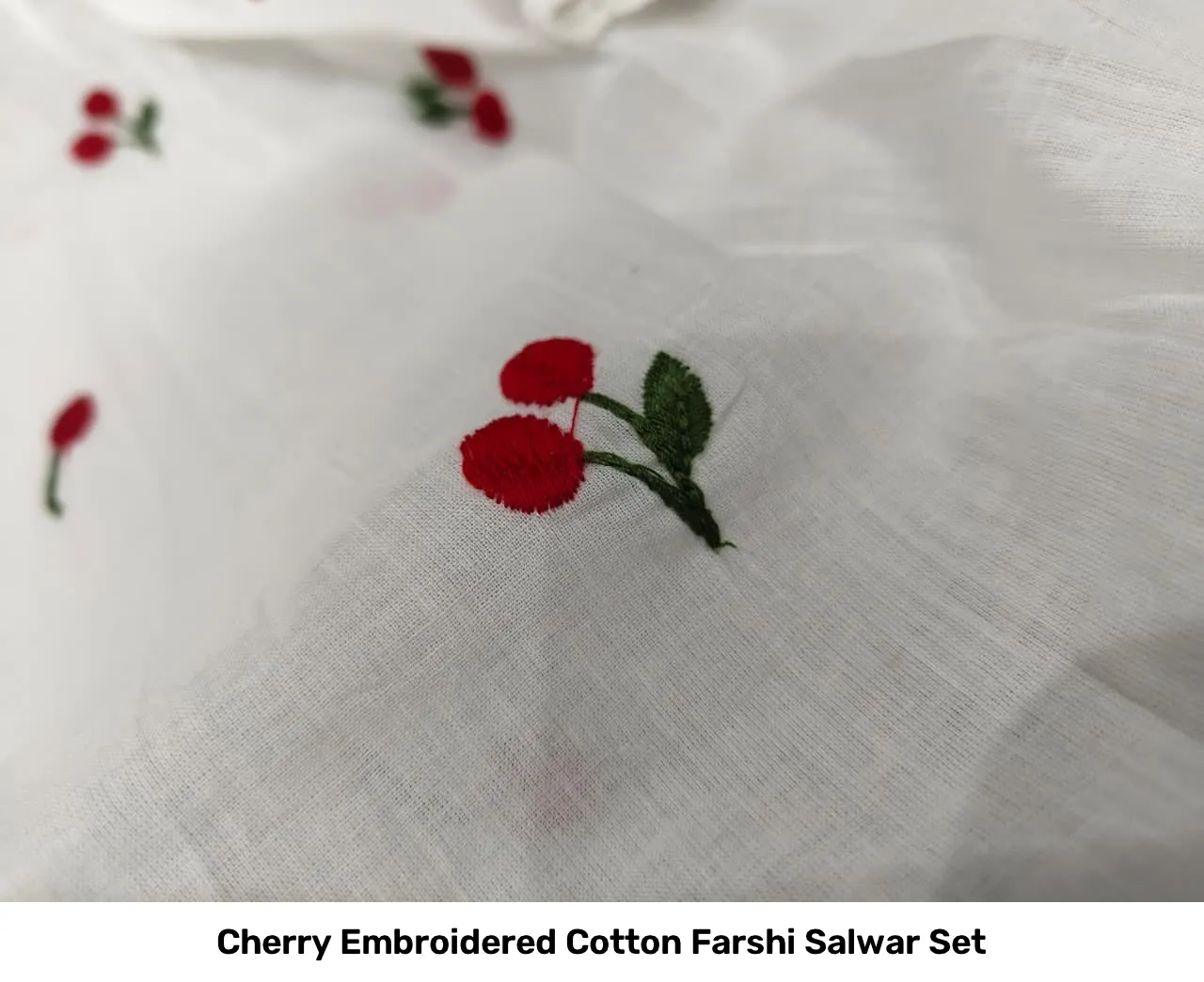 Cherry Embroidered Cotton Farshi Salwar Set 3