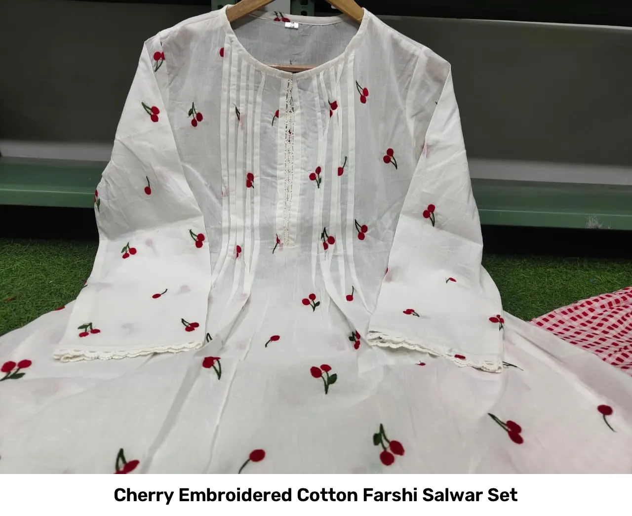 Cherry Embroidered Cotton Farshi Salwar Set 5