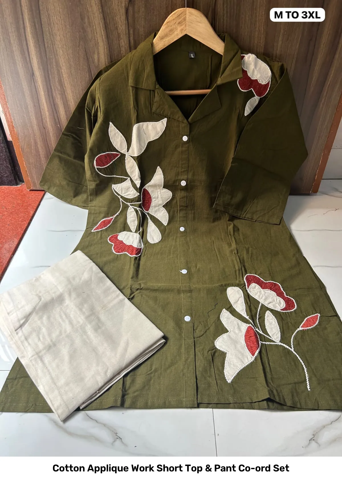 Cotton Applique Work Short Top & Pant Co-ord Set 2