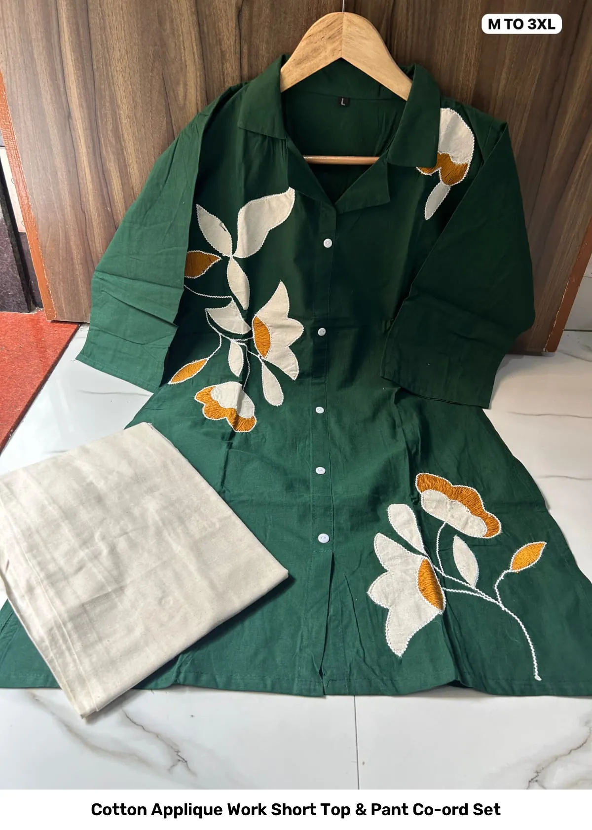 Cotton Applique Work Short Top & Pant Co-ord Set 8