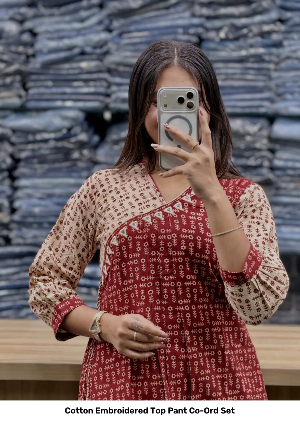 Cotton Embroidered Top Pant Co-Ord Set 2