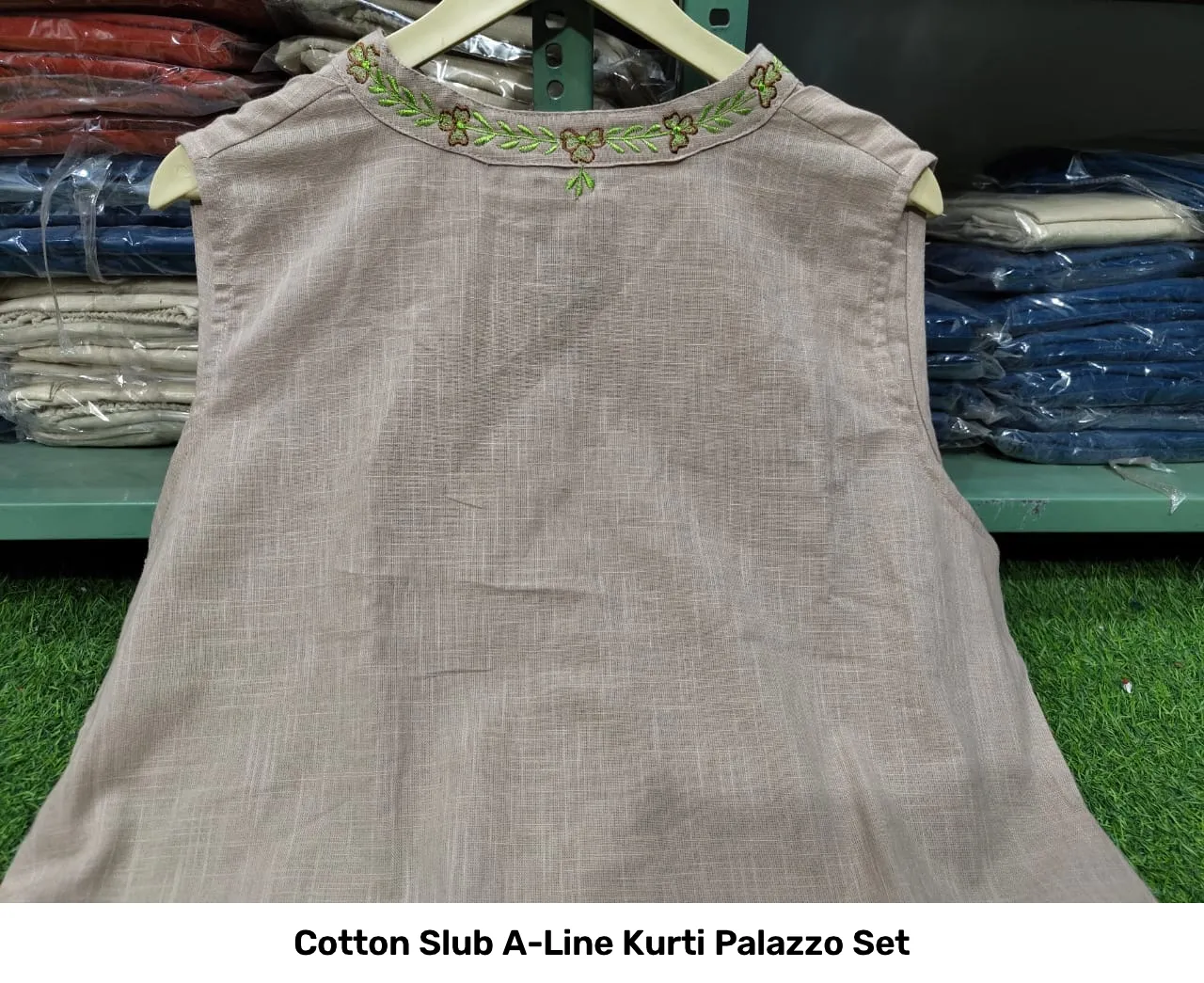Cotton Slub A-Line Kurti Palazzo Set 5