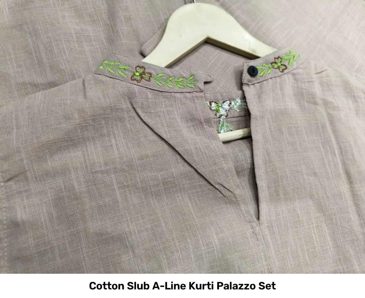Cotton Slub A-Line Kurti Palazzo Set 6