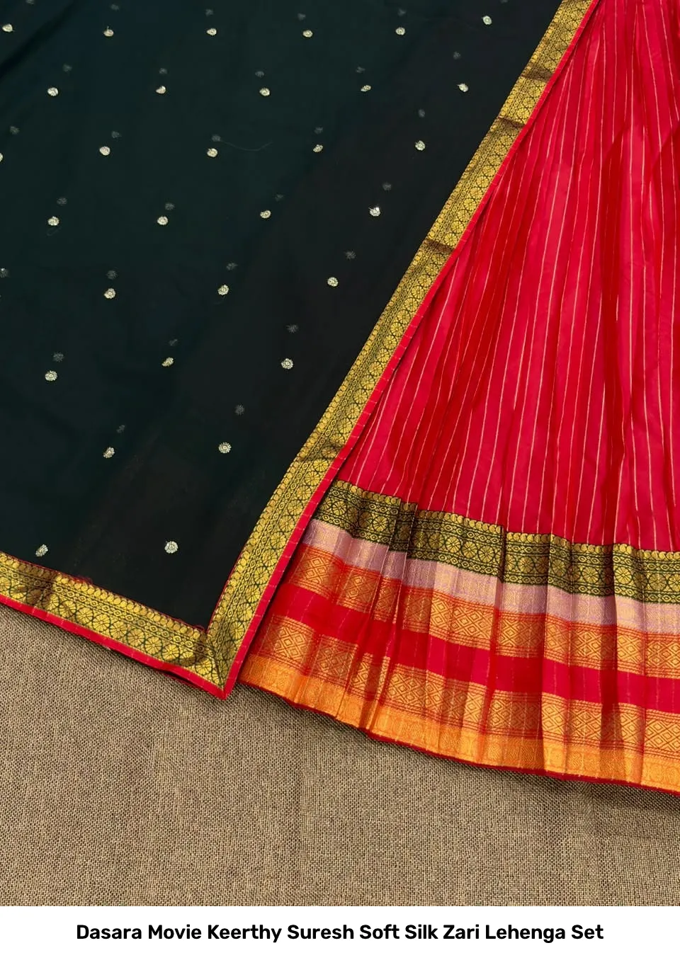 Dasara Movie Keerthy Suresh Soft Silk Zari Lehenga Set 7