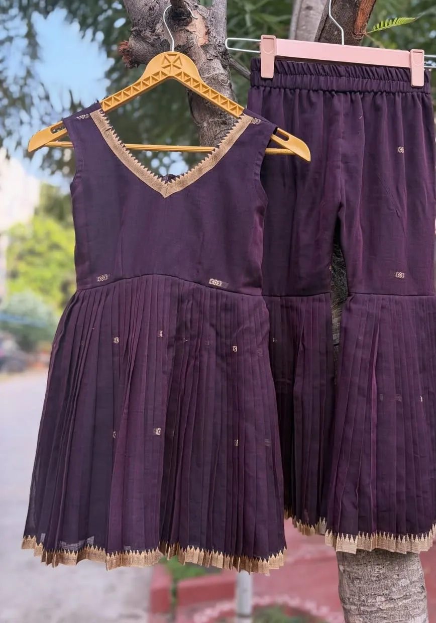 Designer Purple Sharara Co-ord Set