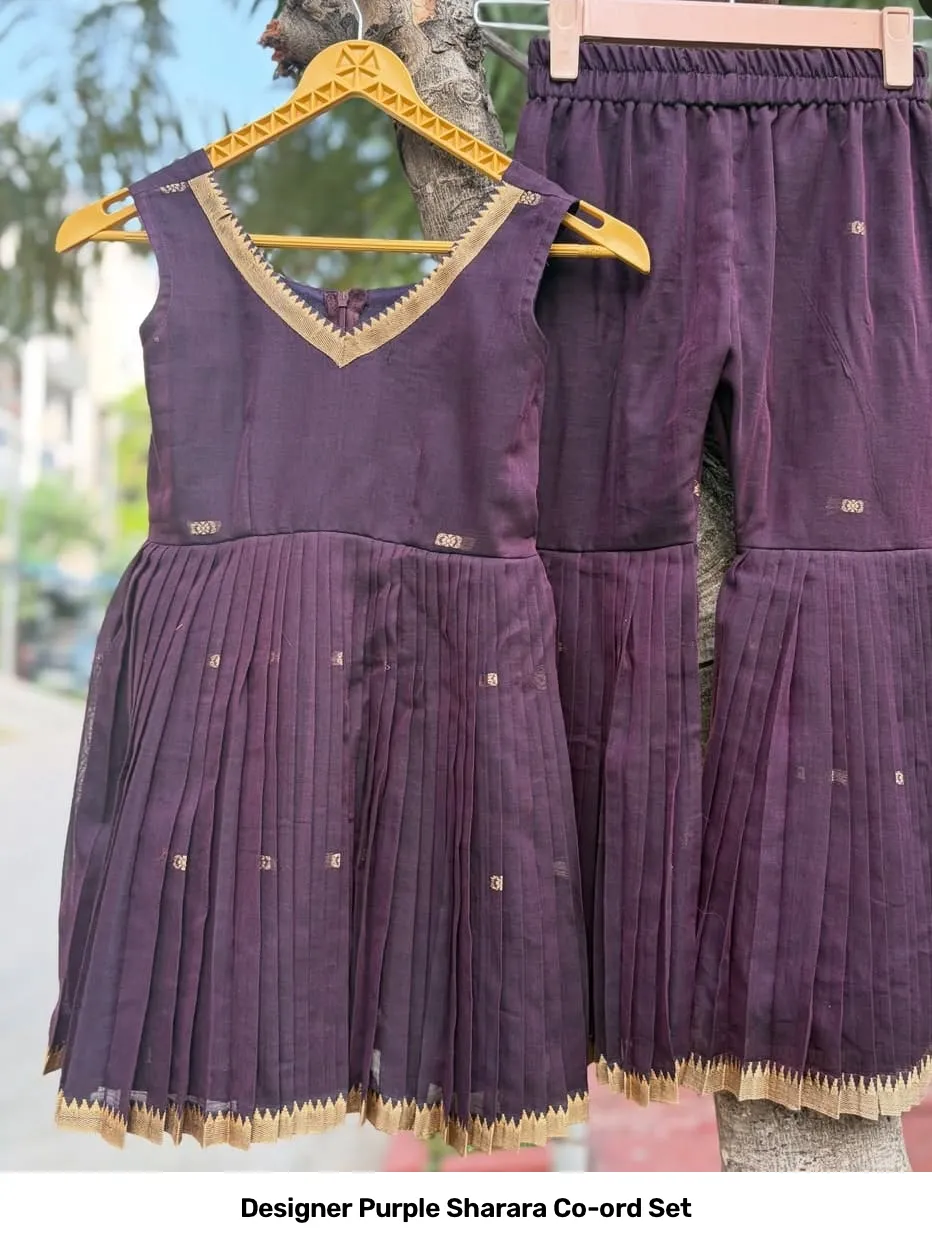 Designer Purple Sharara Co-ord Set 4