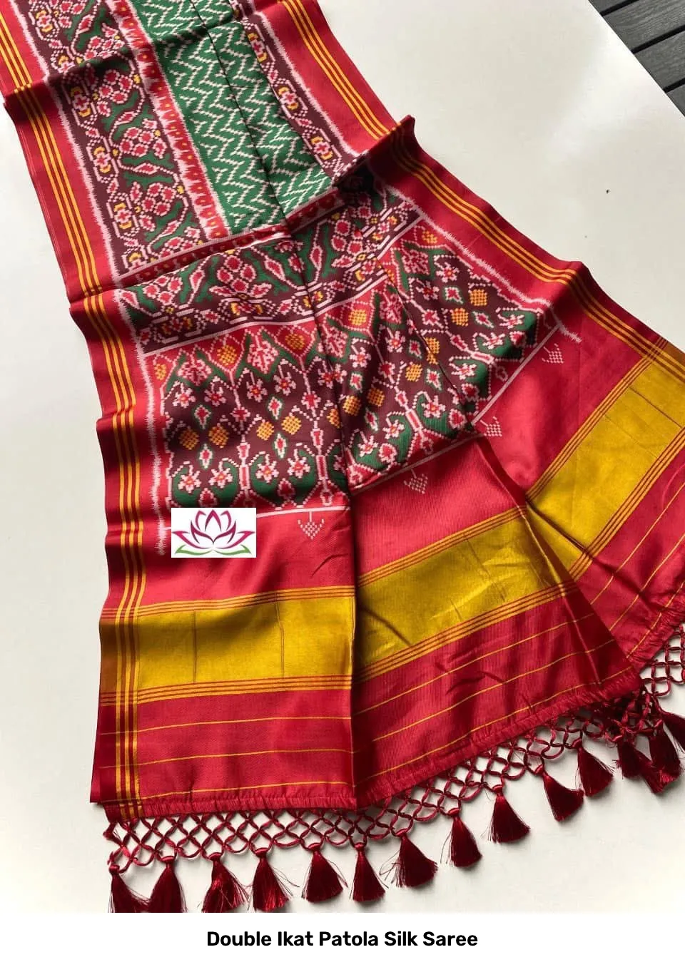Double Ikat Patola Silk Saree 12