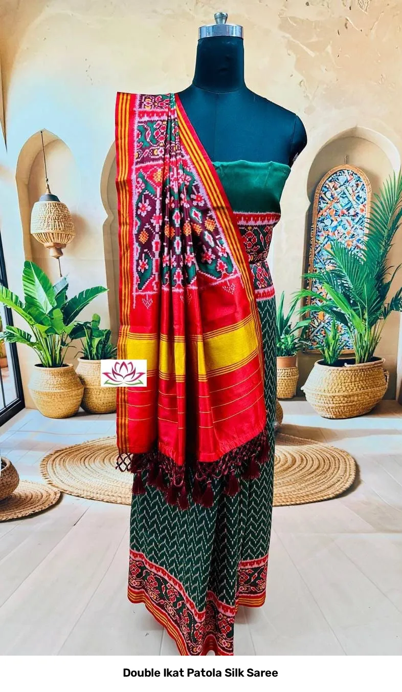 Double Ikat Patola Silk Saree 18