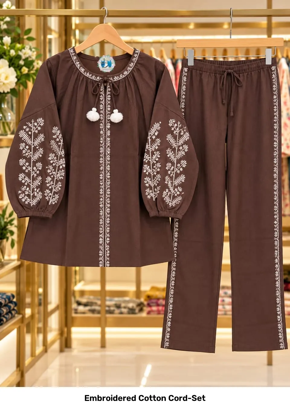 Embroidered Cotton Cord-Set 2