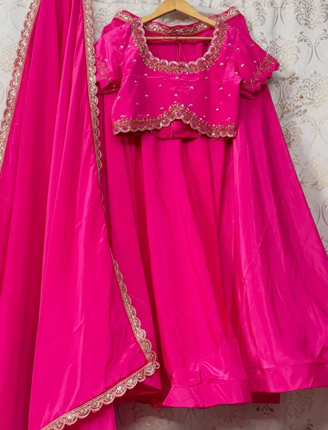 Festive Pink Handwork Lehenga Choli