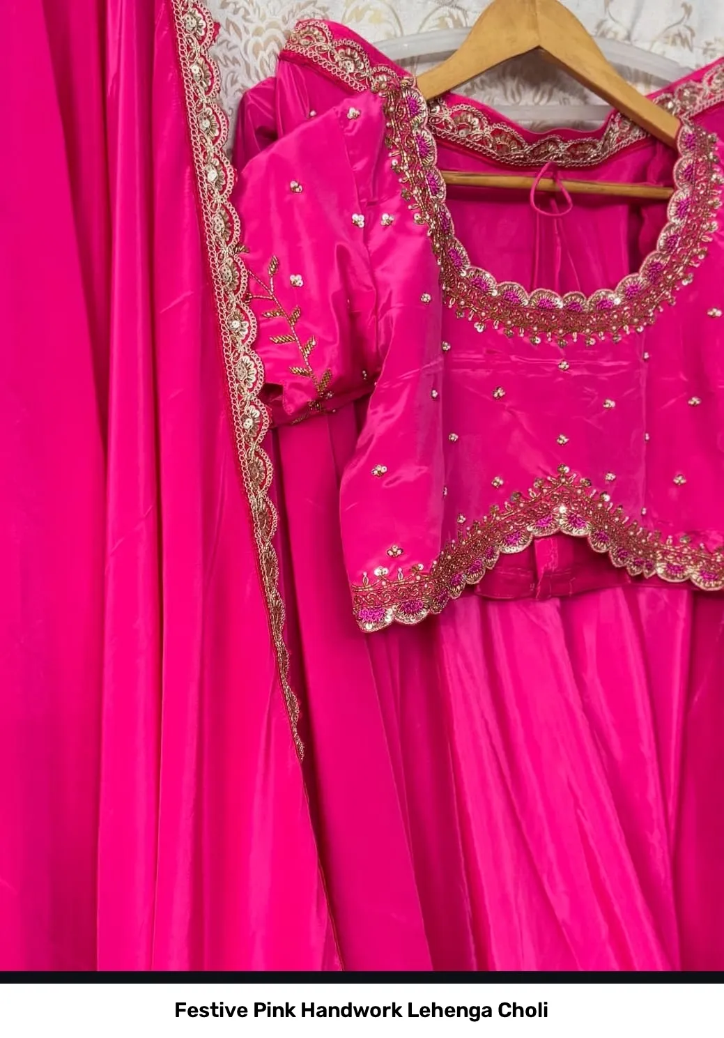 Festive Pink Handwork Lehenga Choli 2