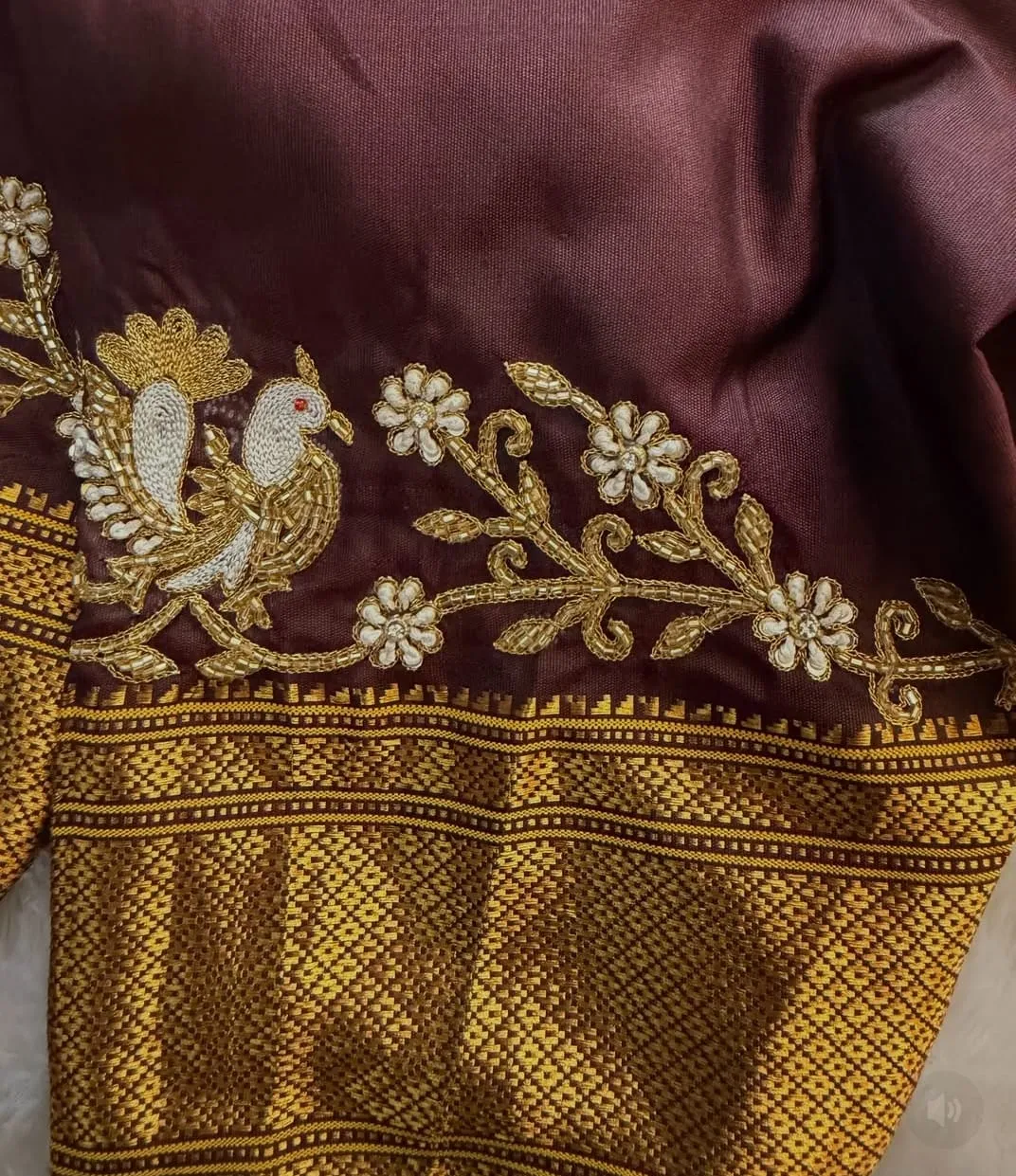 Handcrafted Bridal Silk Blouse With Heavy Zardozi Work