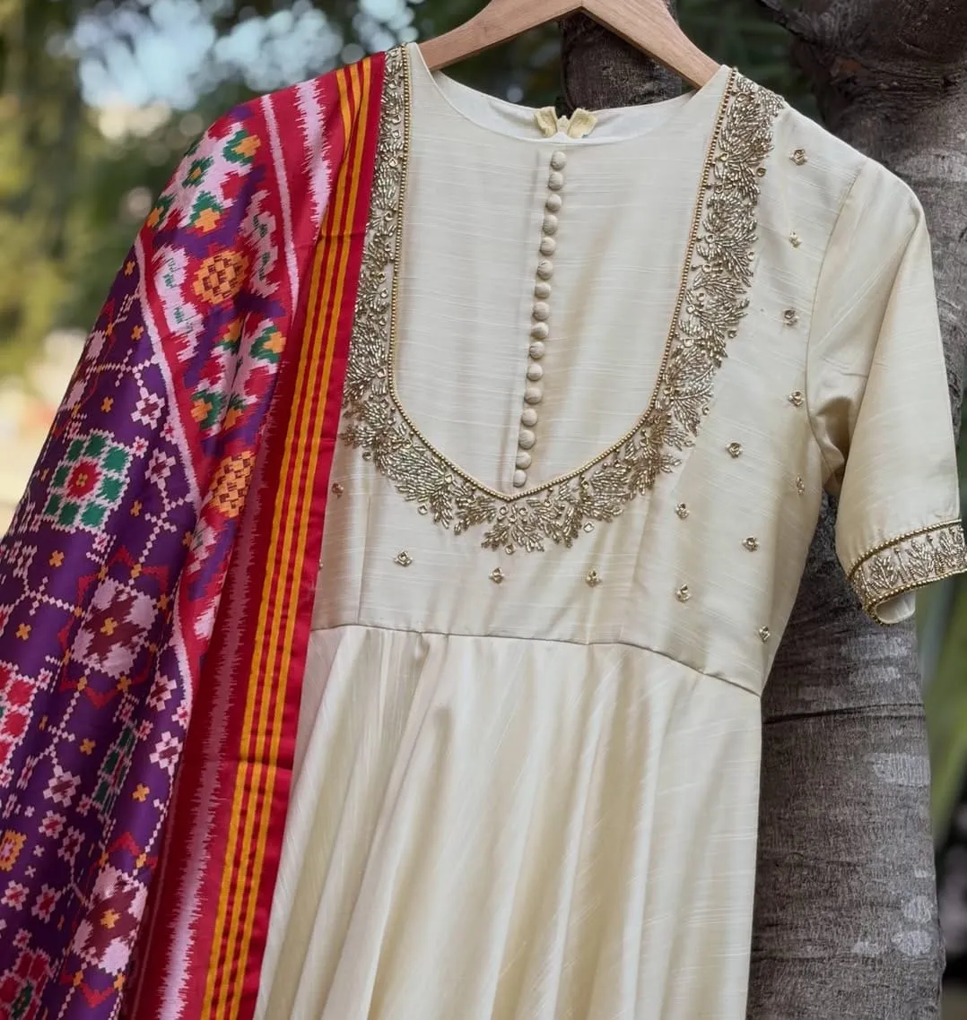Handloom Embroidered Long Frock