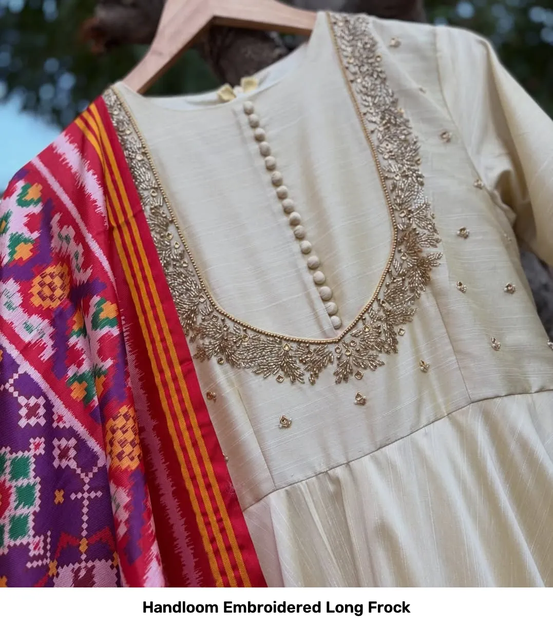 Handloom Embroidered Long Frock 5