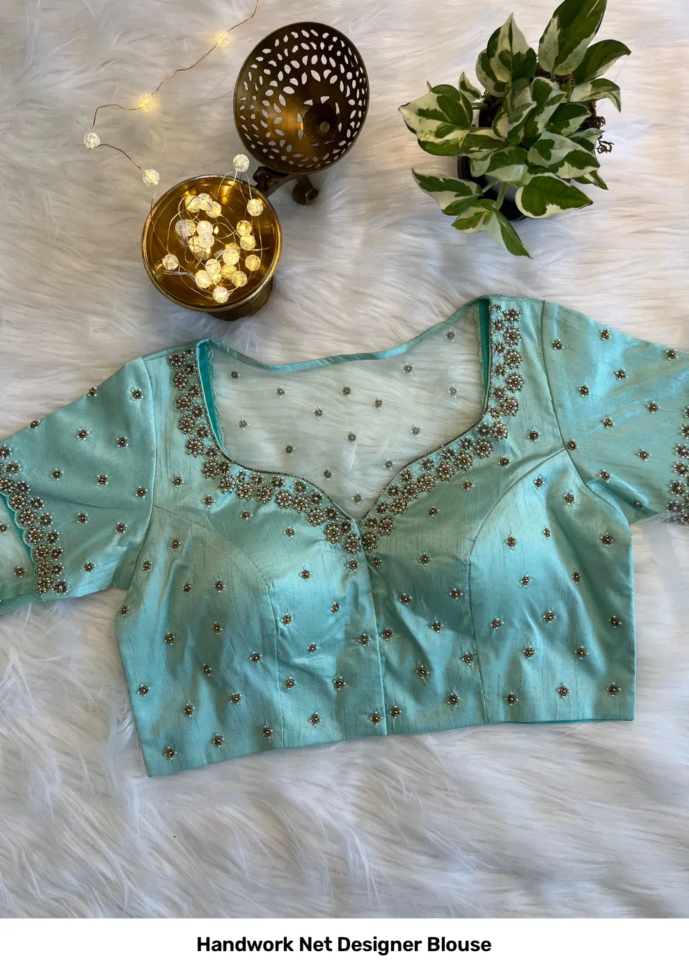 Handwork Net Designer Blouse 5