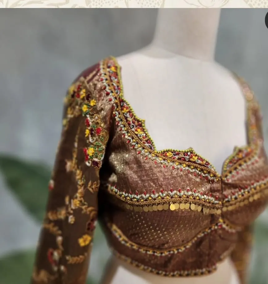 Heavy Embroidered Full Sleeve Party Wear Blouse