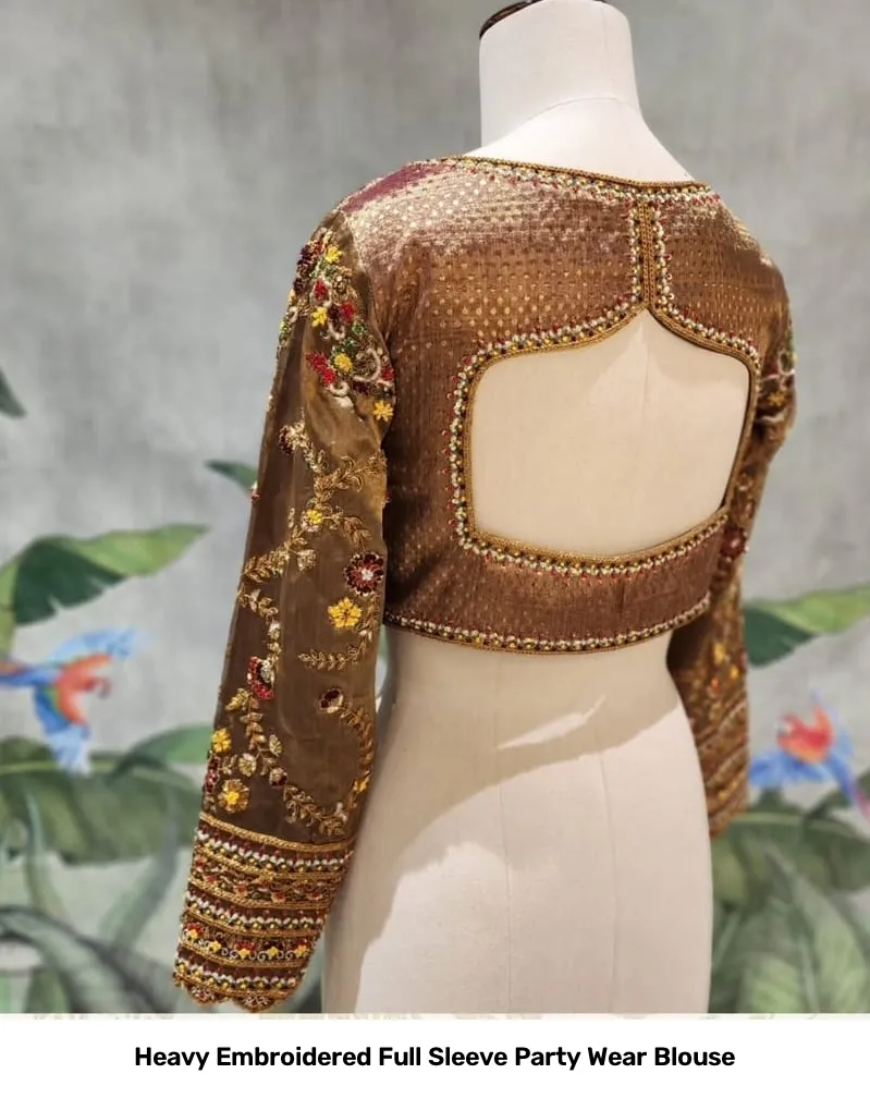 Heavy Embroidered Full Sleeve Party Wear Blouse 5