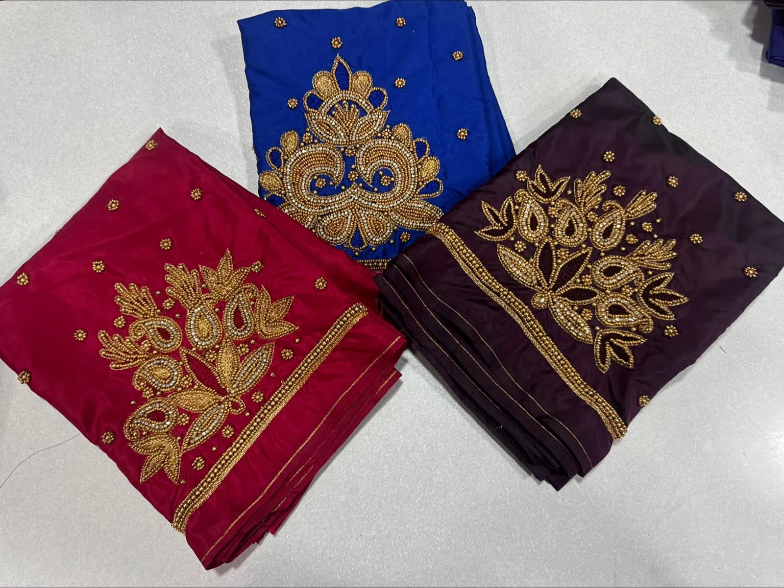 Heavy Maggam Work Raw Silk Blouse Piece Limited