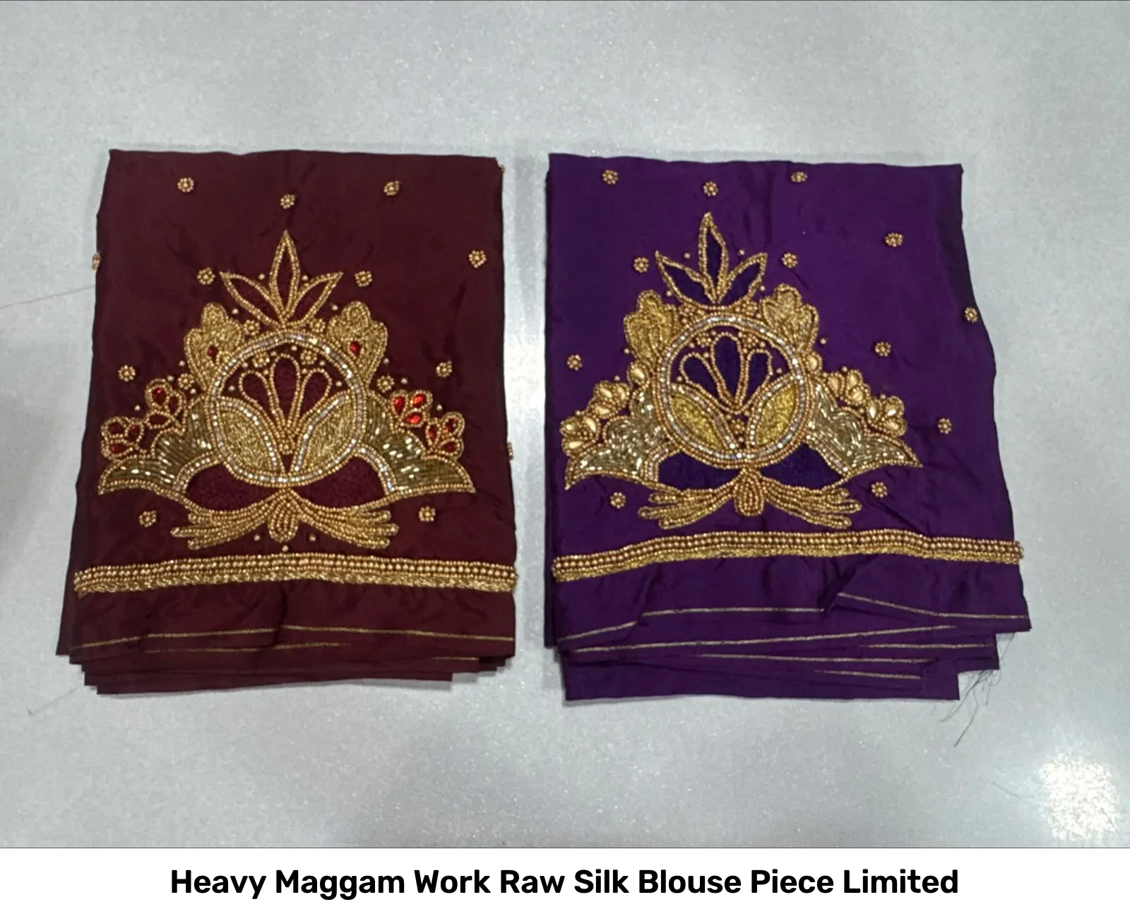 Heavy Maggam Work Raw Silk Blouse Piece Limited 10