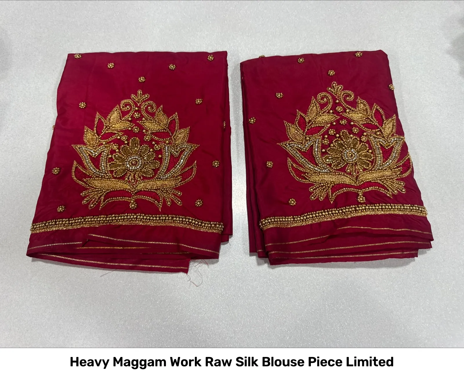 Heavy Maggam Work Raw Silk Blouse Piece Limited 2