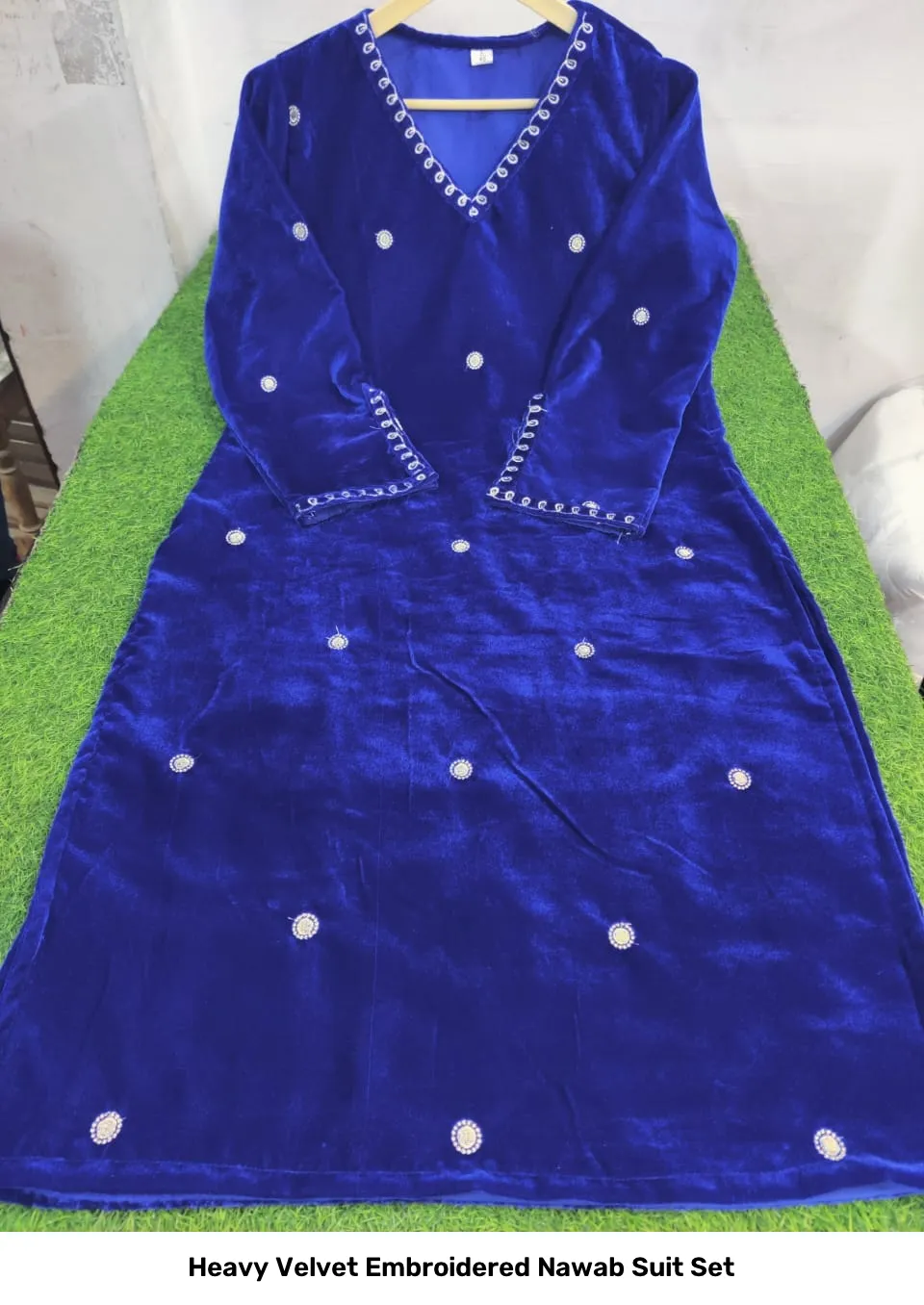 Heavy Velvet Embroidered Nawab Suit Set 5