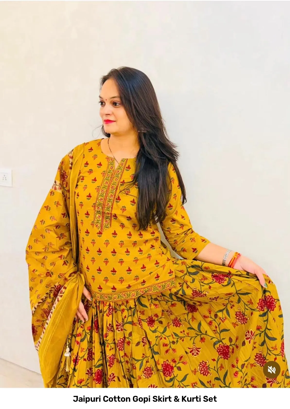 Jaipuri Cotton Gopi Skirt & Kurti Set 22