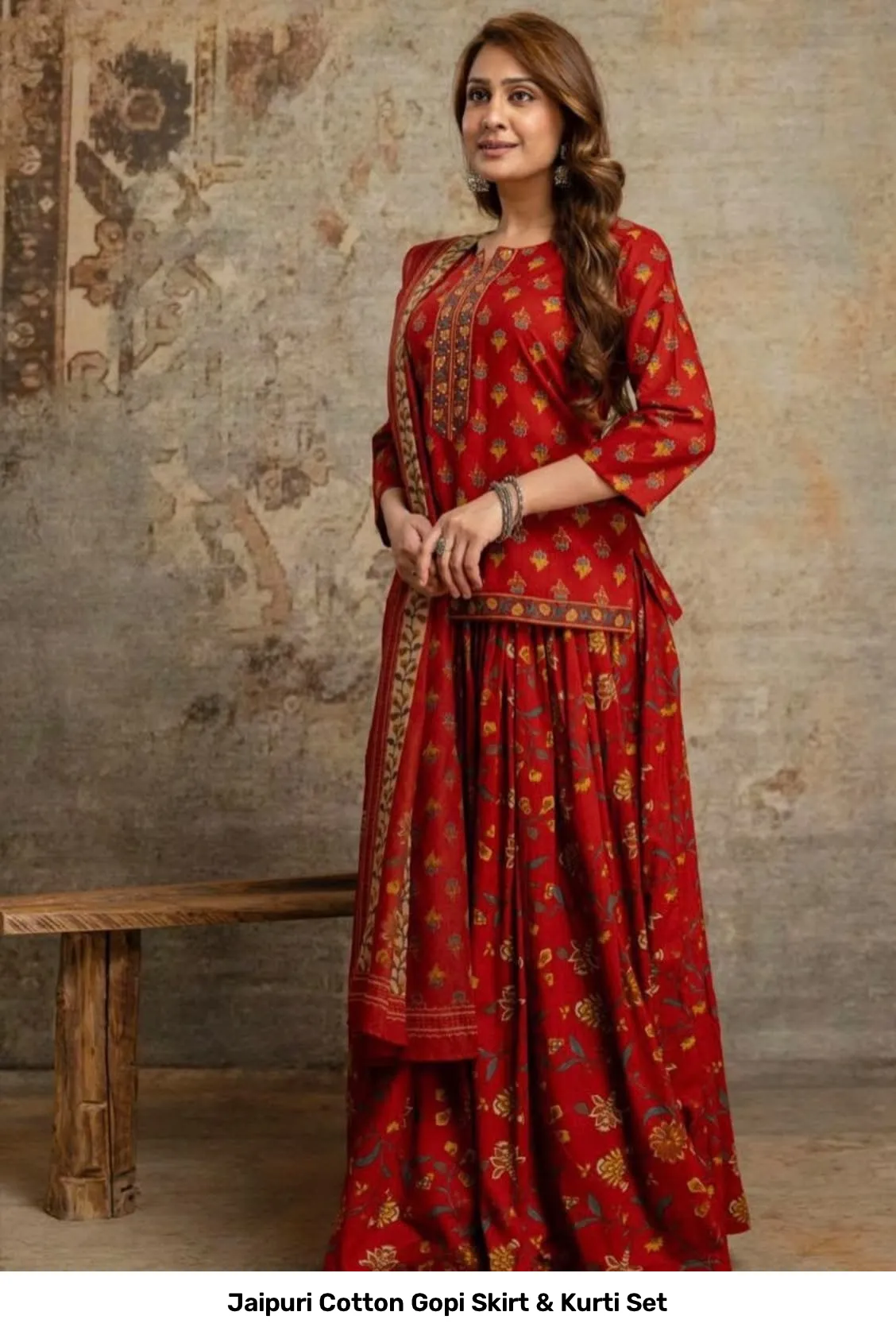 Jaipuri Cotton Gopi Skirt & Kurti Set 4