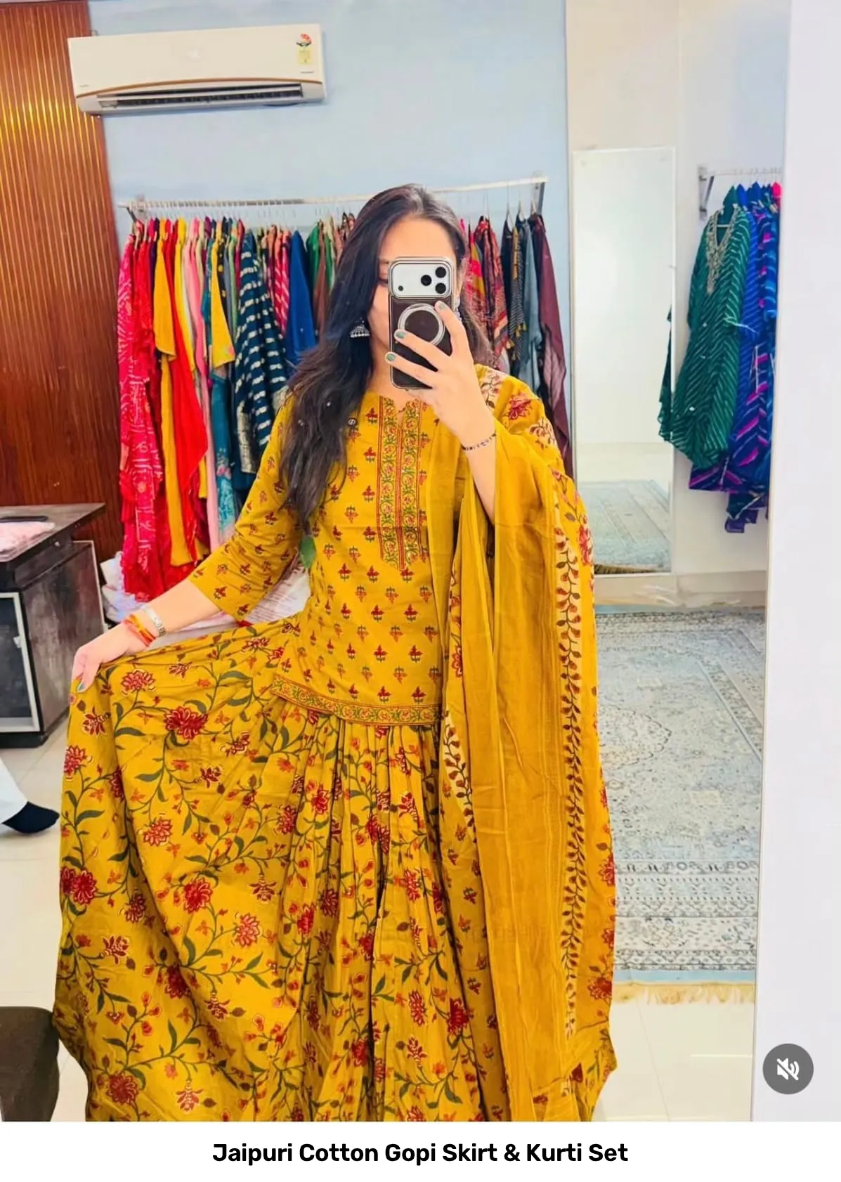 Jaipuri Cotton Gopi Skirt & Kurti Set 6
