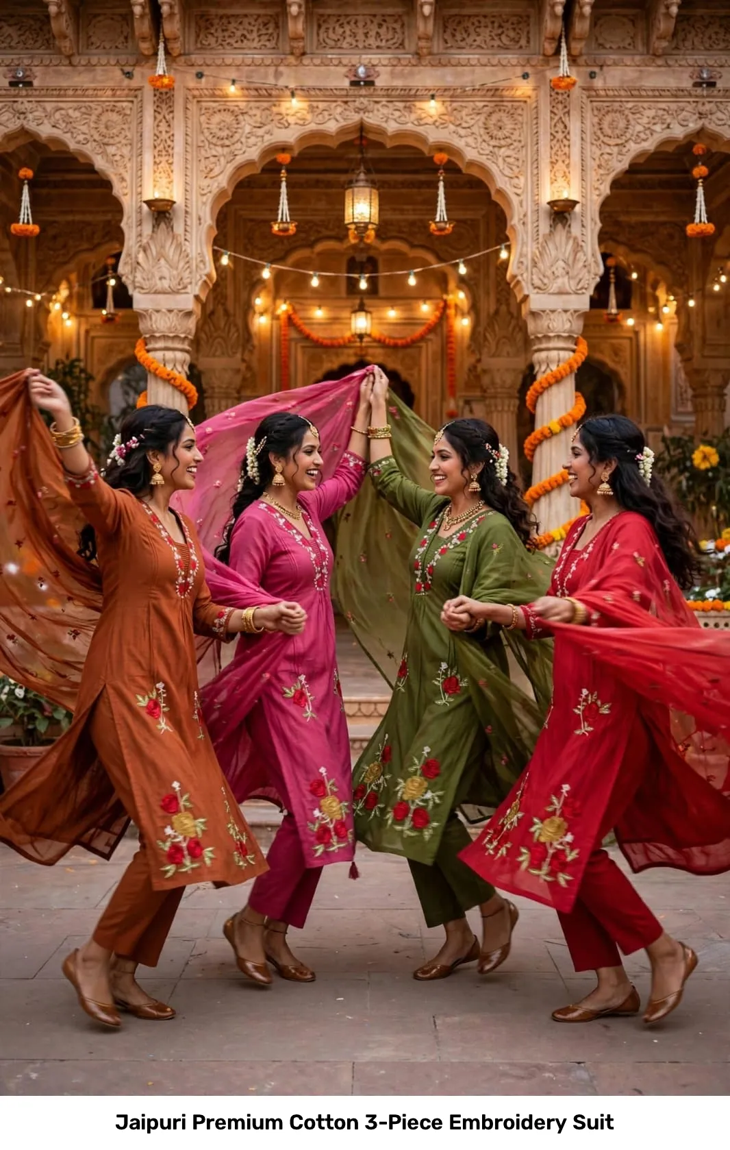 Jaipuri Premium Cotton 3-Piece Embroidery Suit 7