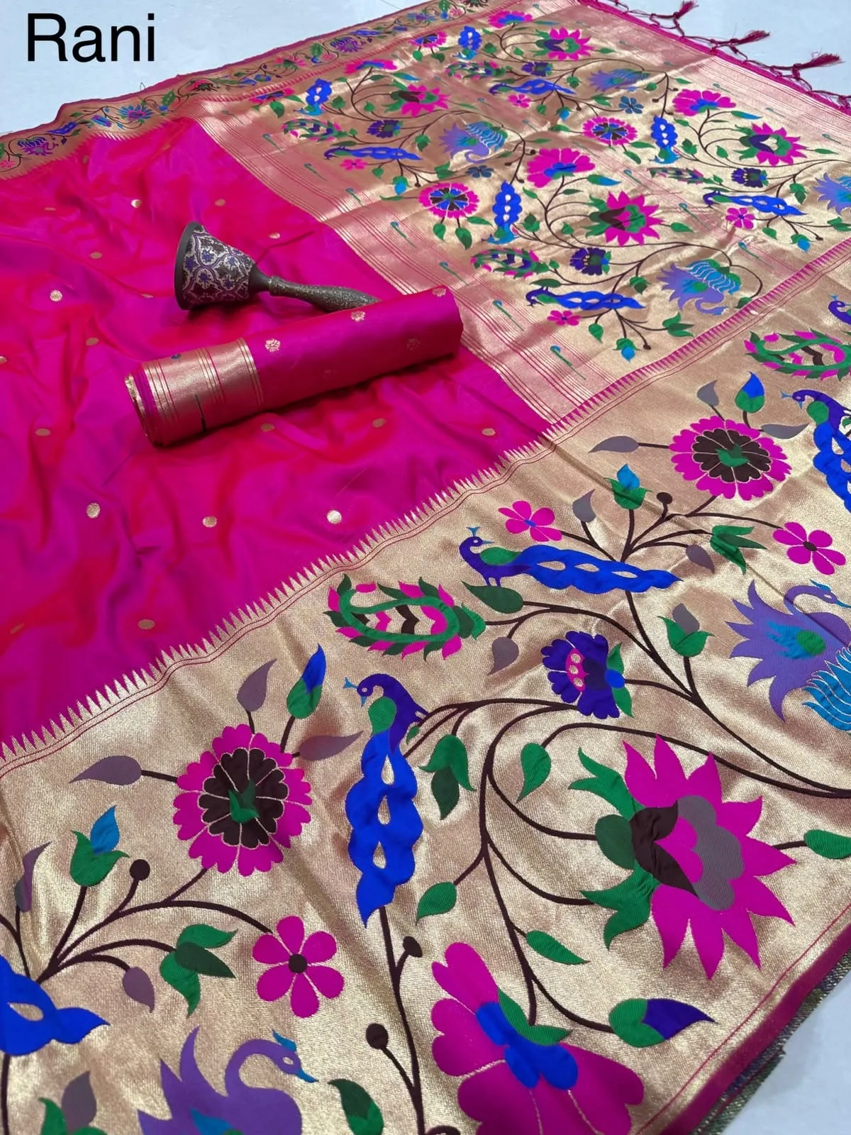 Kanchivaram Paithani Silk Saree With Brocade Blouse