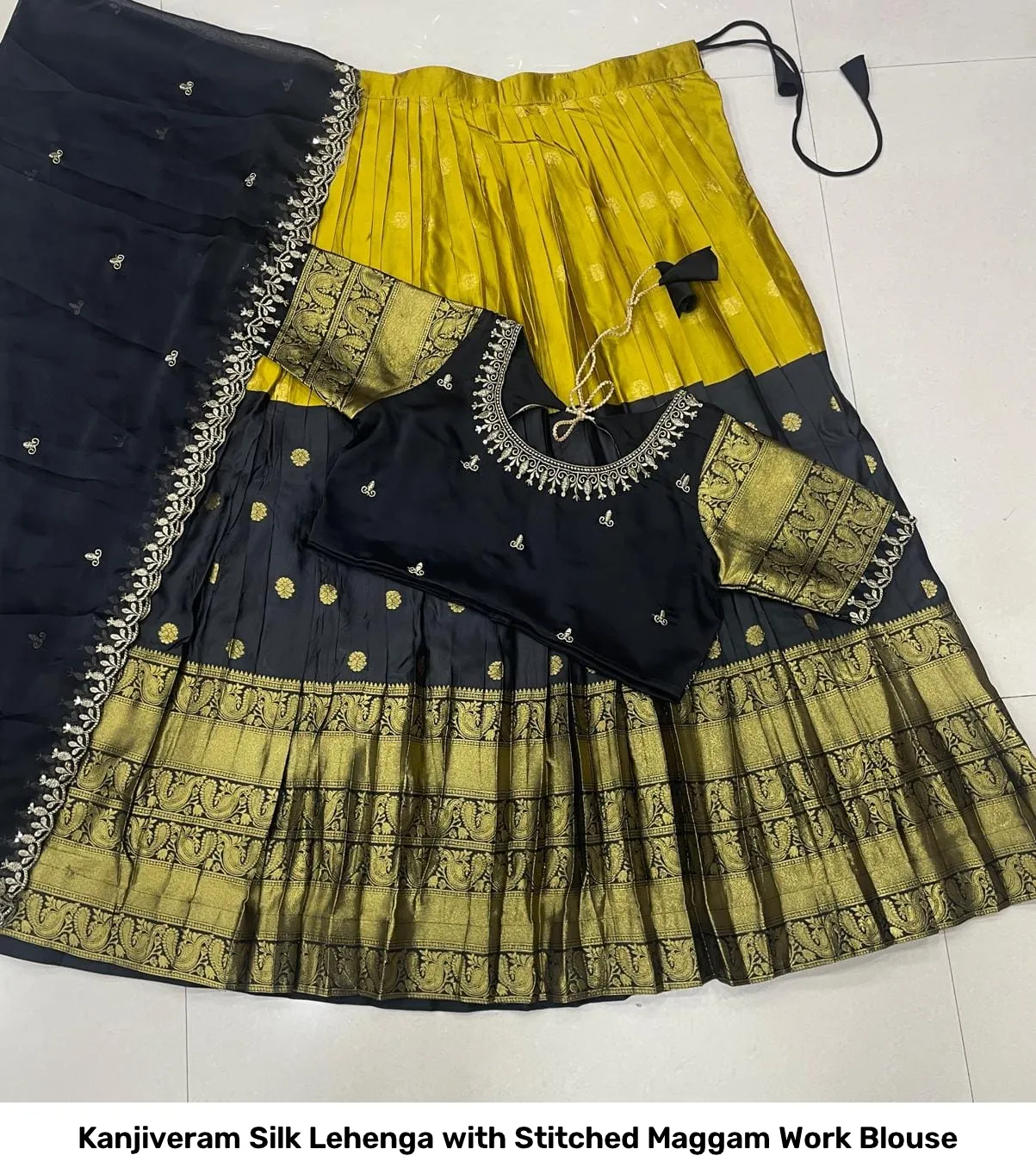 Kanjiveram Silk Lehenga with Stitched Maggam Work Blouse 28