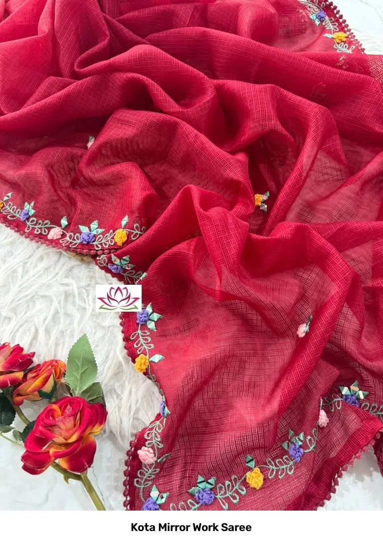 Kota Mirror Work Saree 2