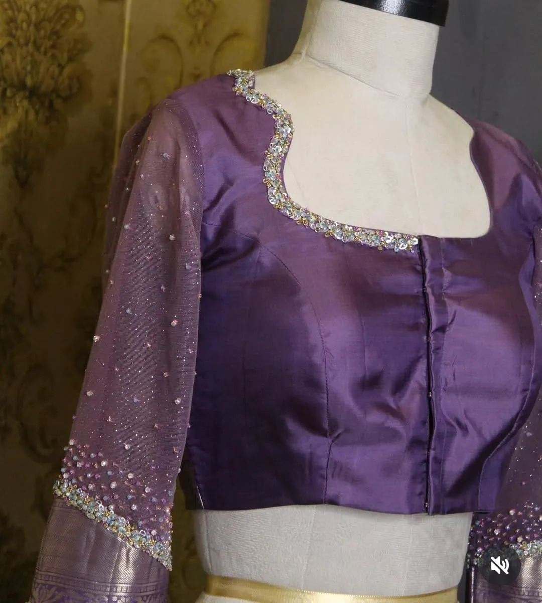 Lavender Handwork Party Wear Blouse