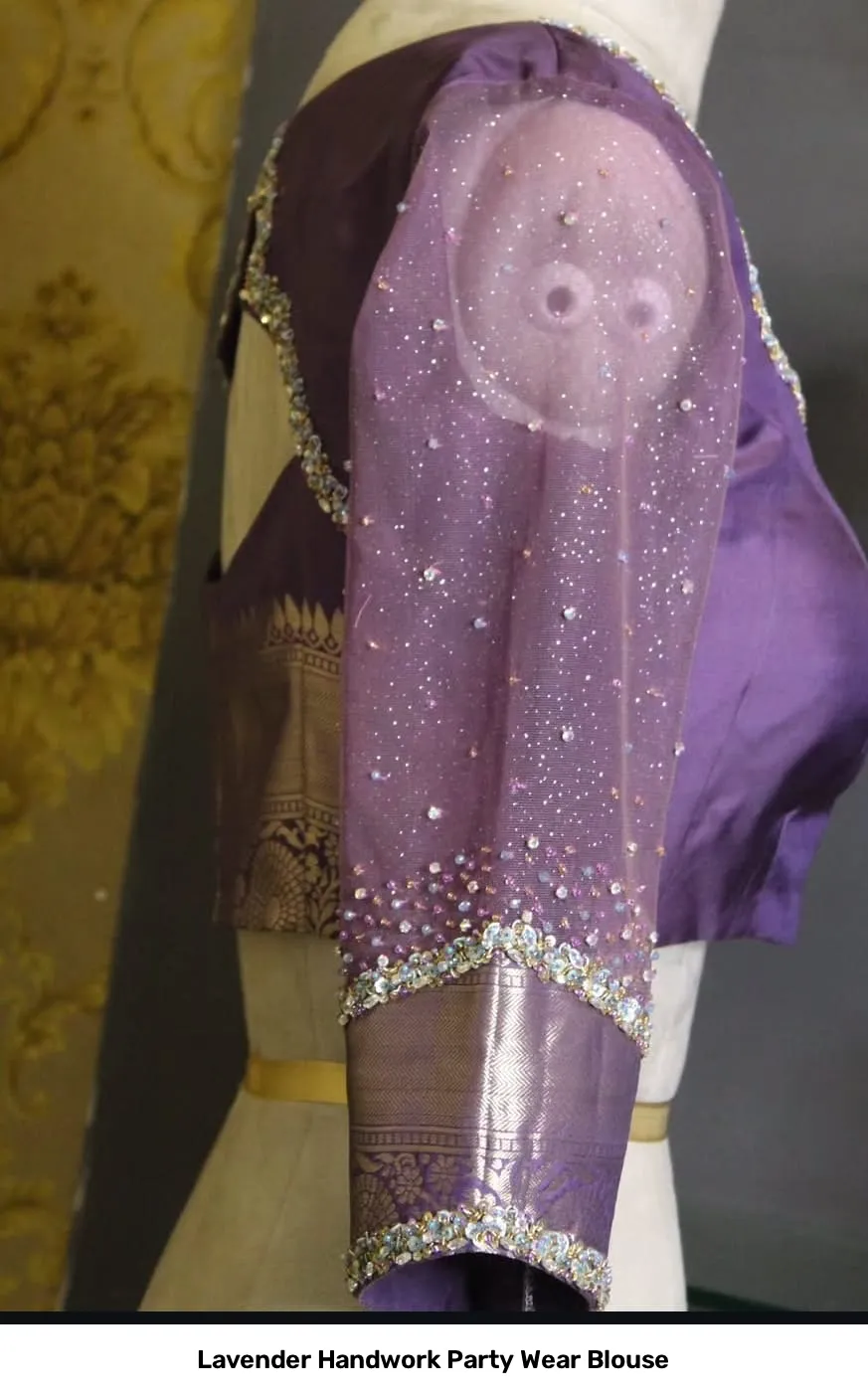 Lavender Handwork Party Wear Blouse 2