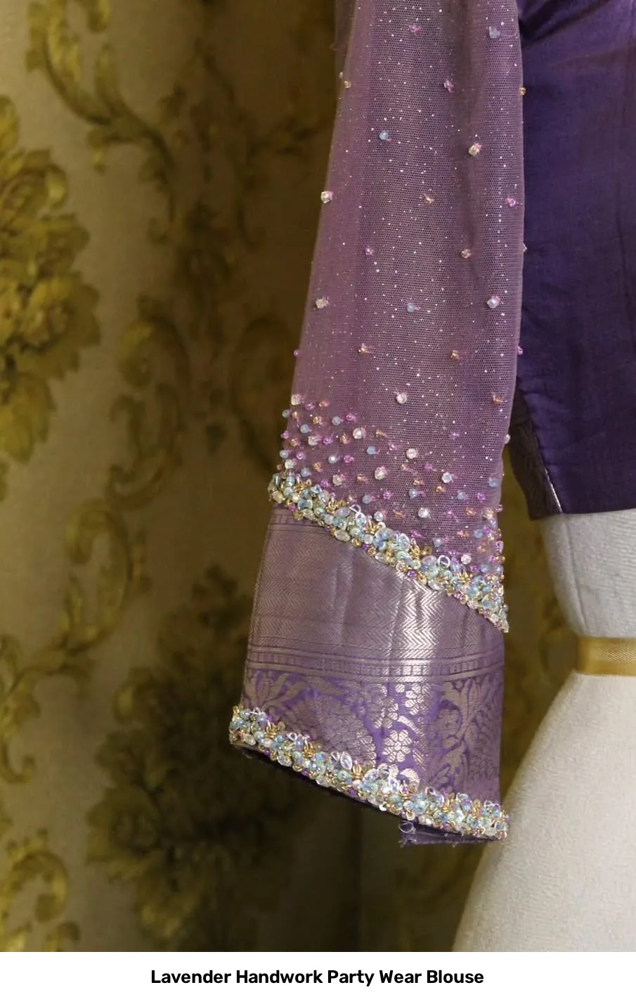 Lavender Handwork Party Wear Blouse 3