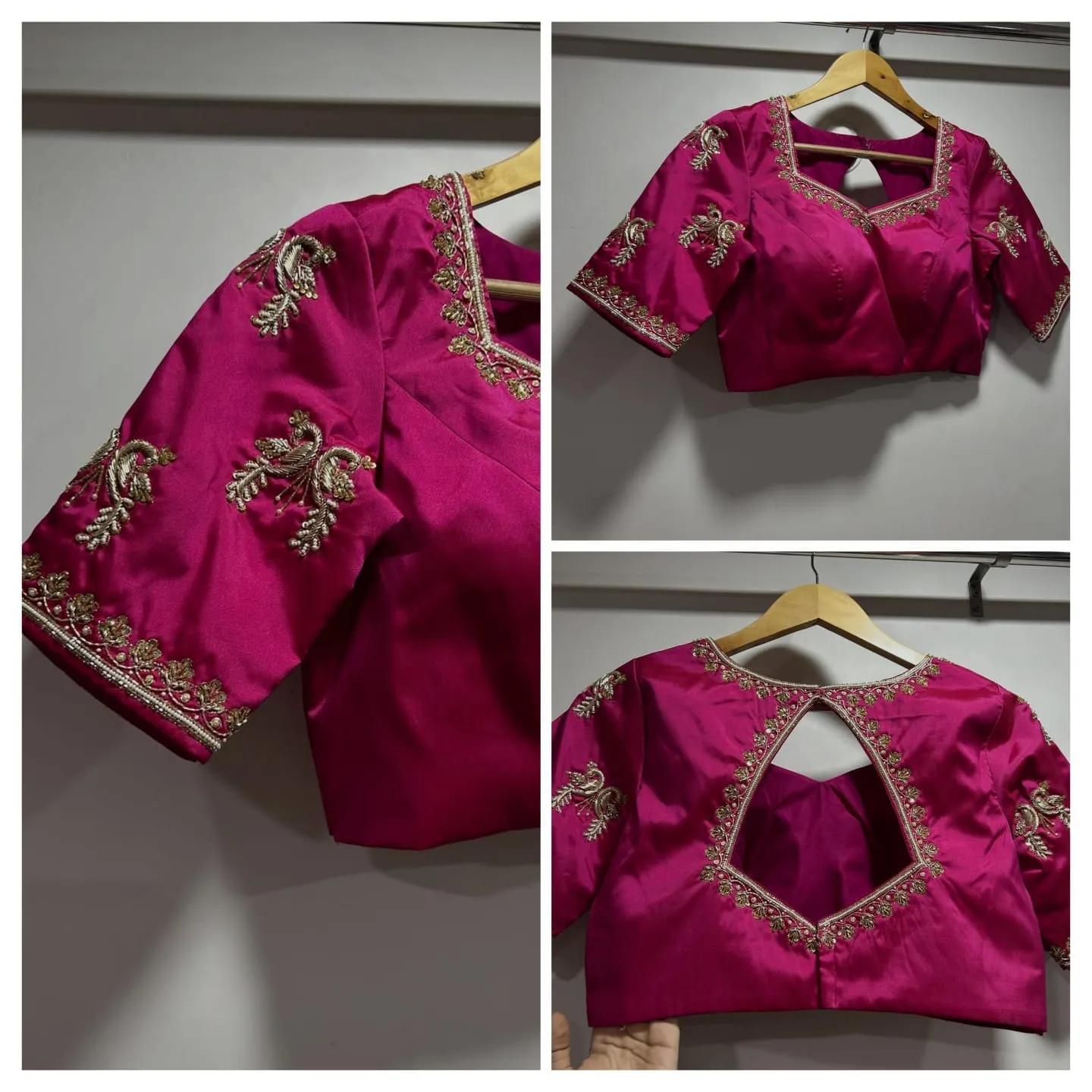 Magenta Designer Maggam Work Blouse