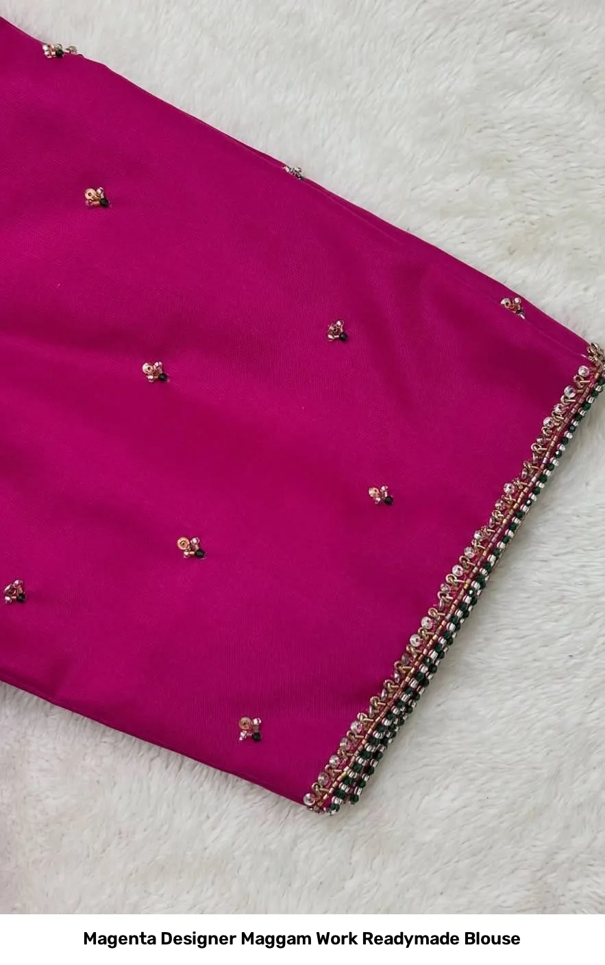 Magenta Designer Maggam Work Readymade Blouse 2