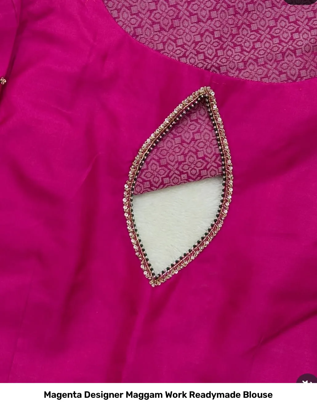 Magenta Designer Maggam Work Readymade Blouse 3