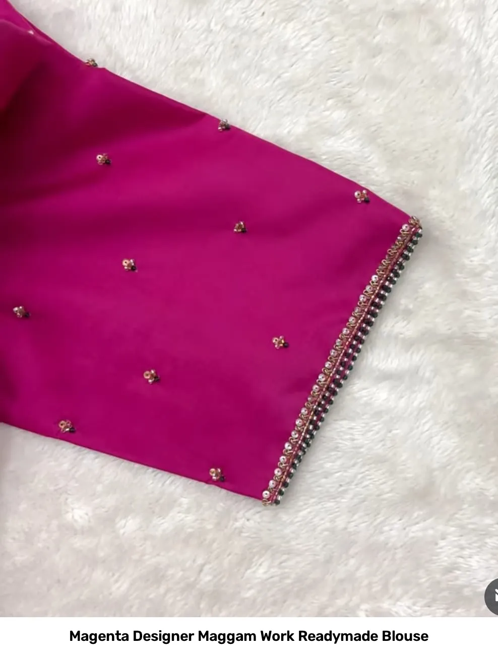 Magenta Designer Maggam Work Readymade Blouse 4