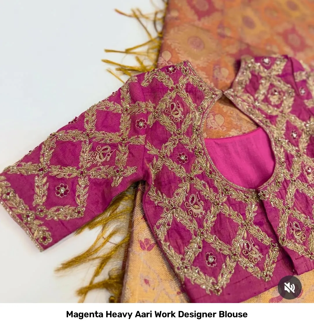 Magenta Heavy Aari Work Designer Blouse 2
