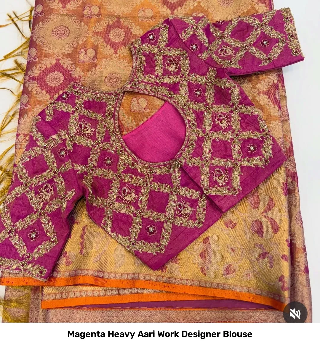 Magenta Heavy Aari Work Designer Blouse 4