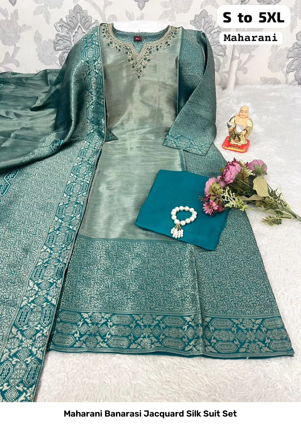 Maharani Banarasi Jacquard Silk Suit Set 2