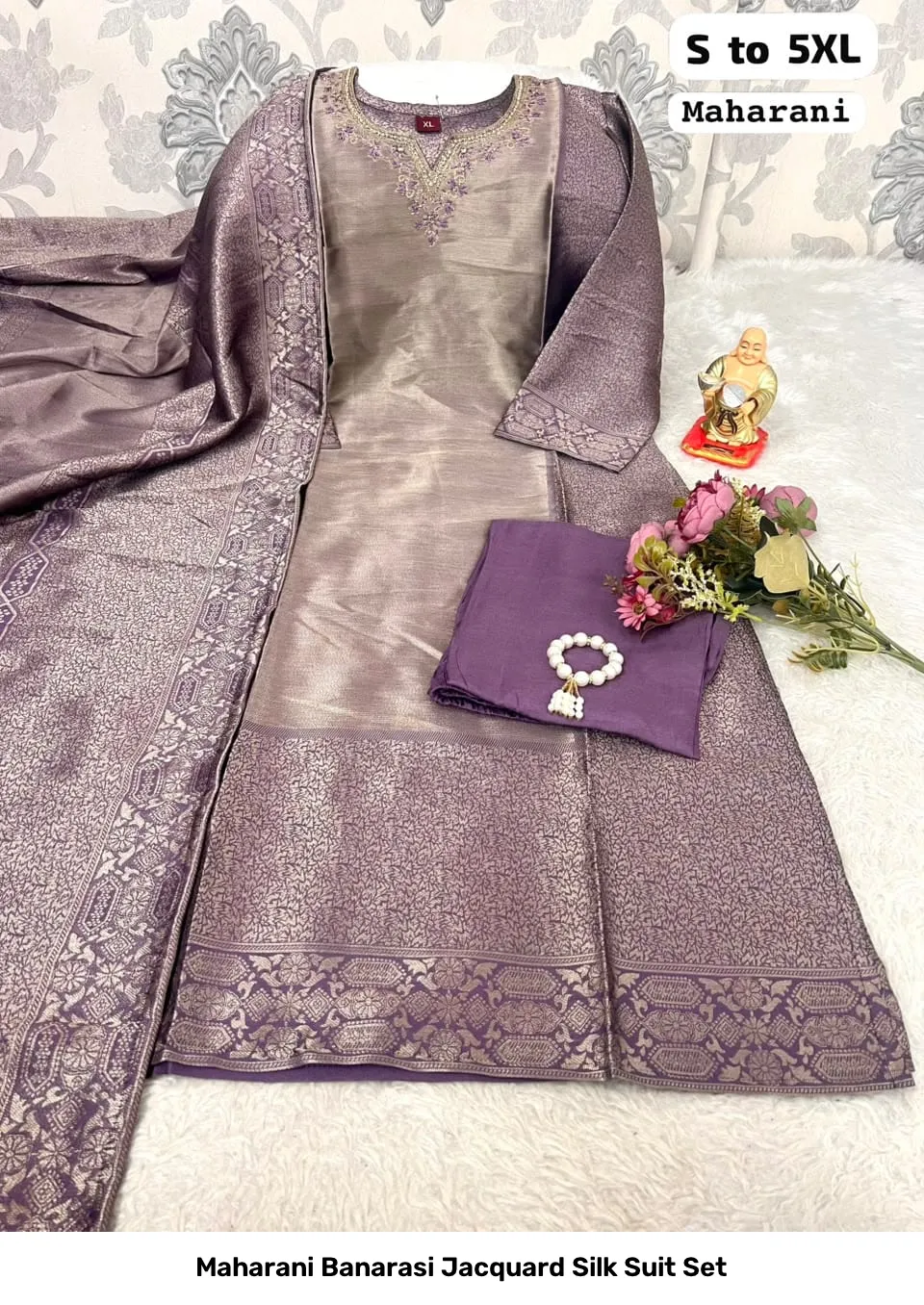 Maharani Banarasi Jacquard Silk Suit Set 5