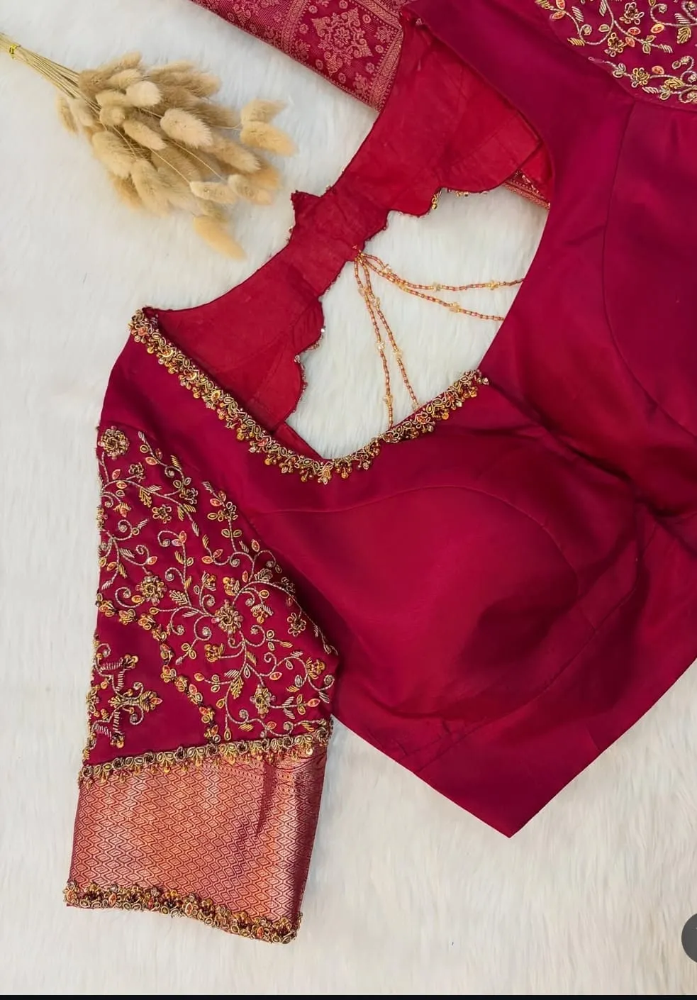 Maroon Bridal Maggam Blouse
