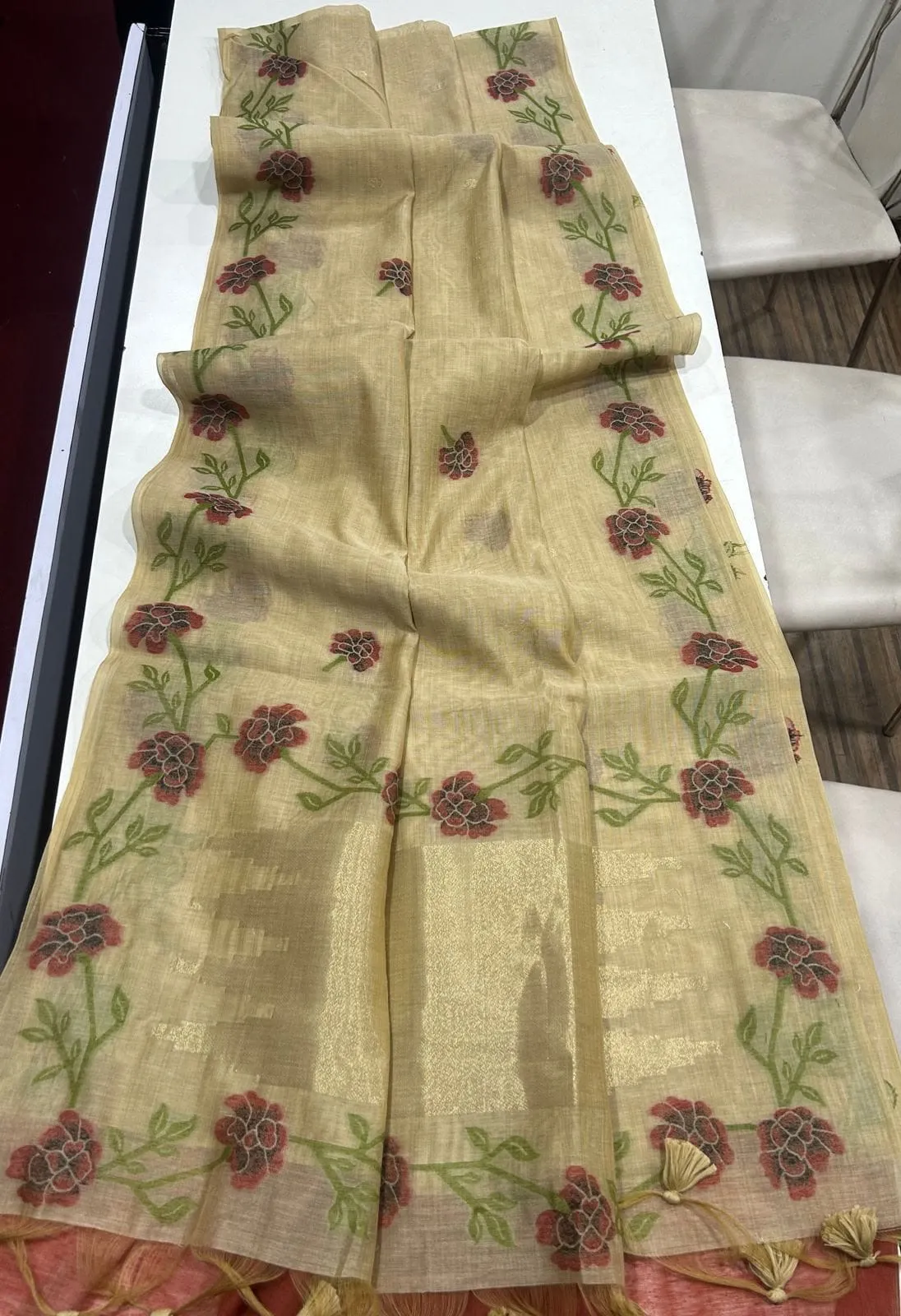 Muga Silk Jamdani Saree