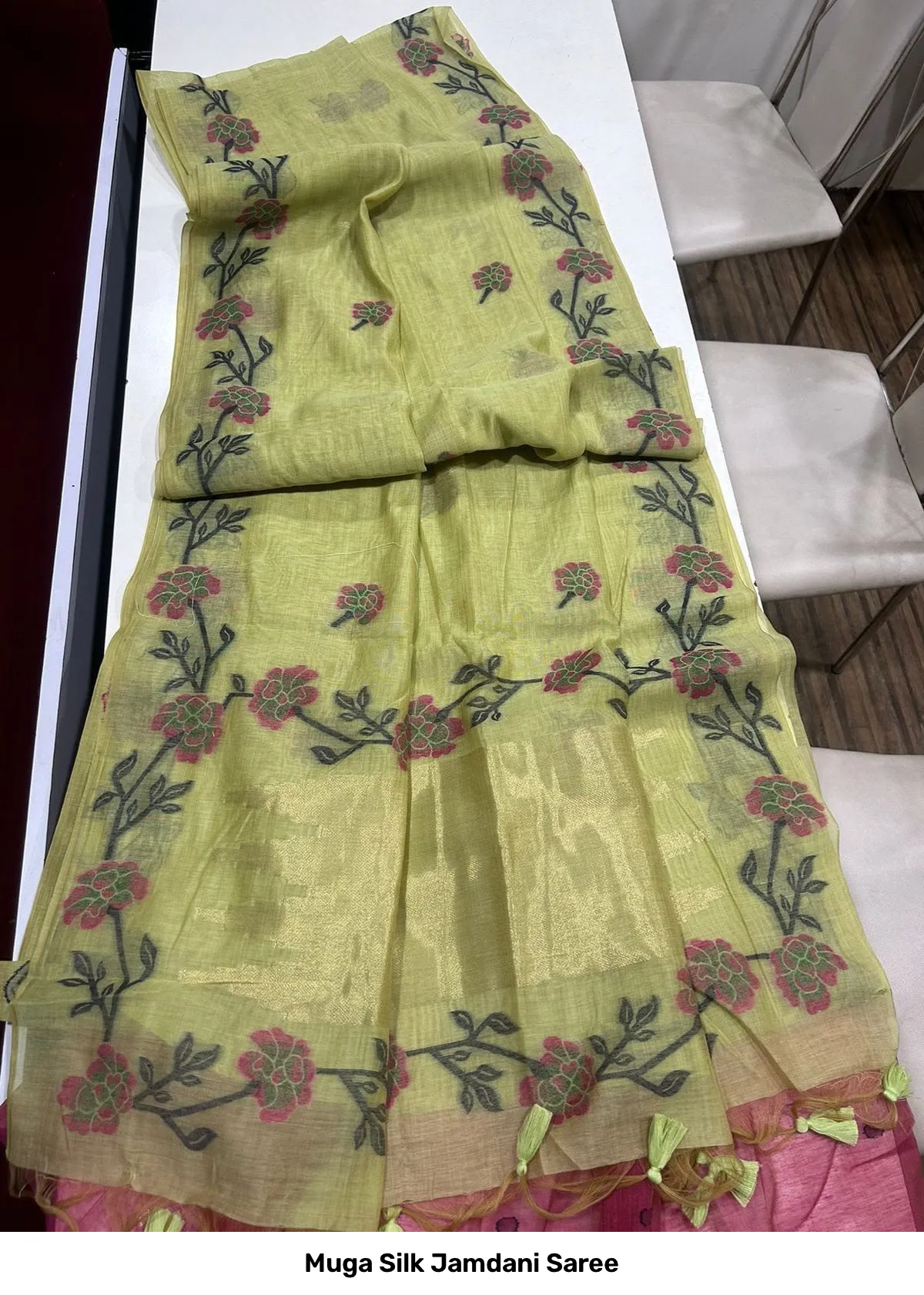 Muga Silk Jamdani Saree 14