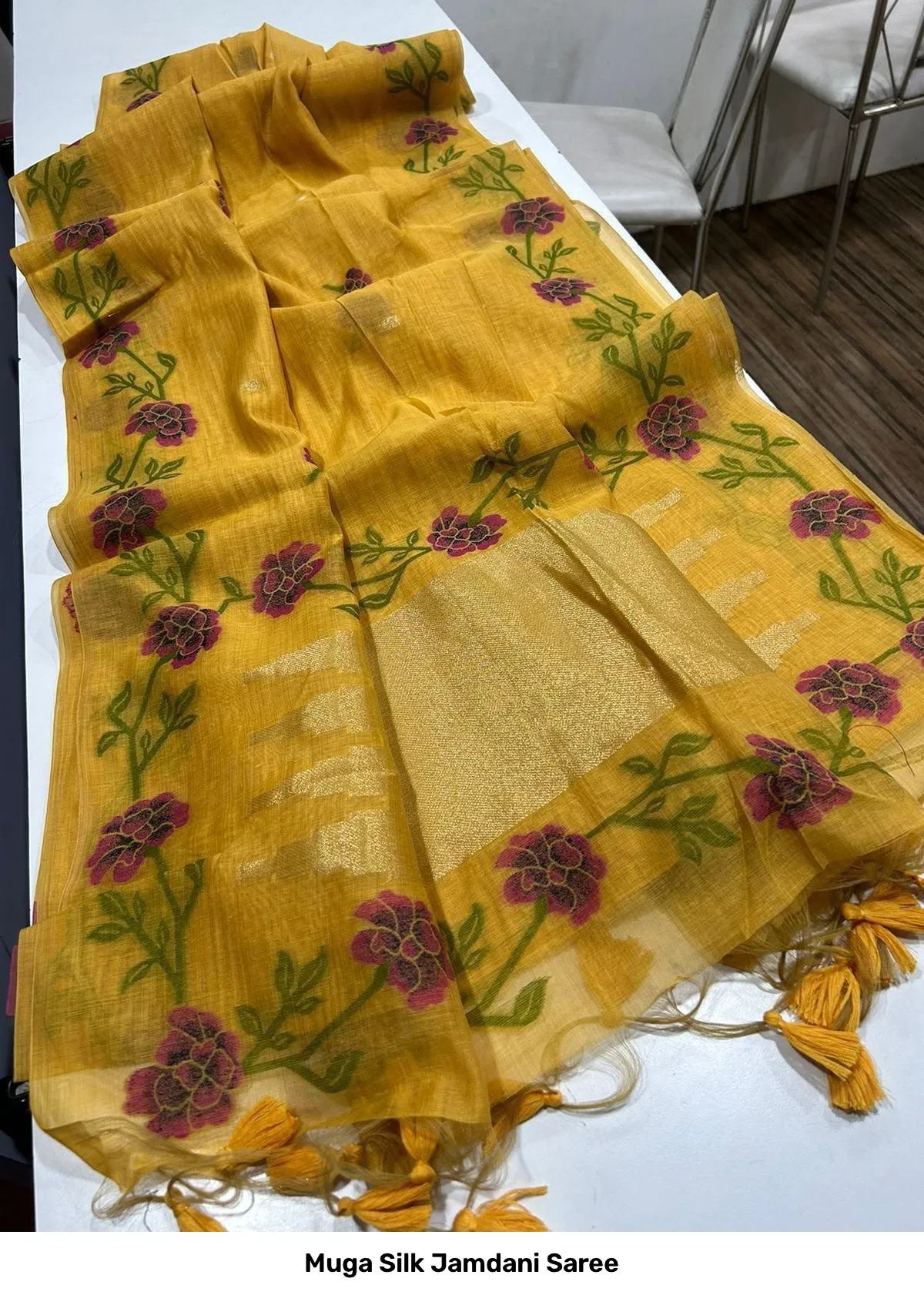 Muga Silk Jamdani Saree 15
