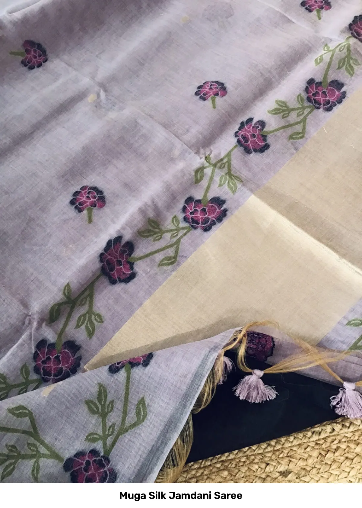 Muga Silk Jamdani Saree 16