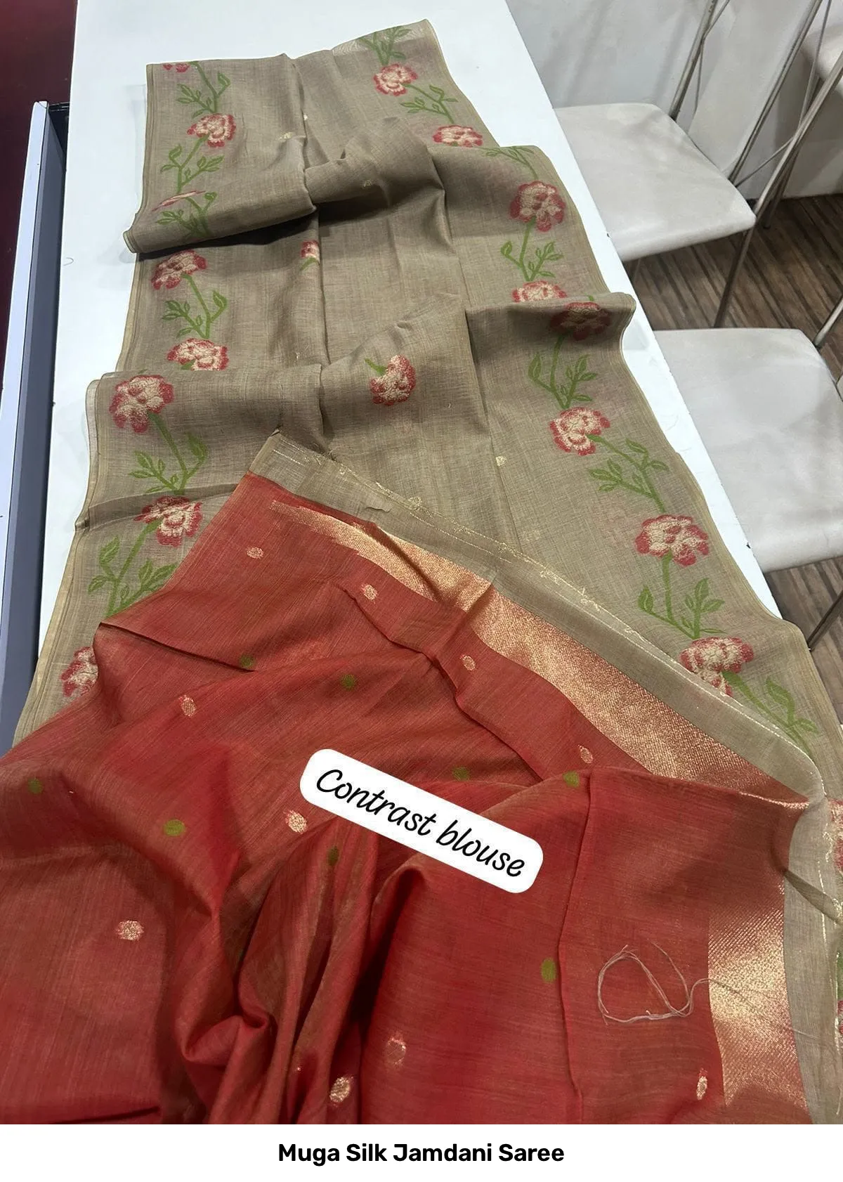 Muga Silk Jamdani Saree 19