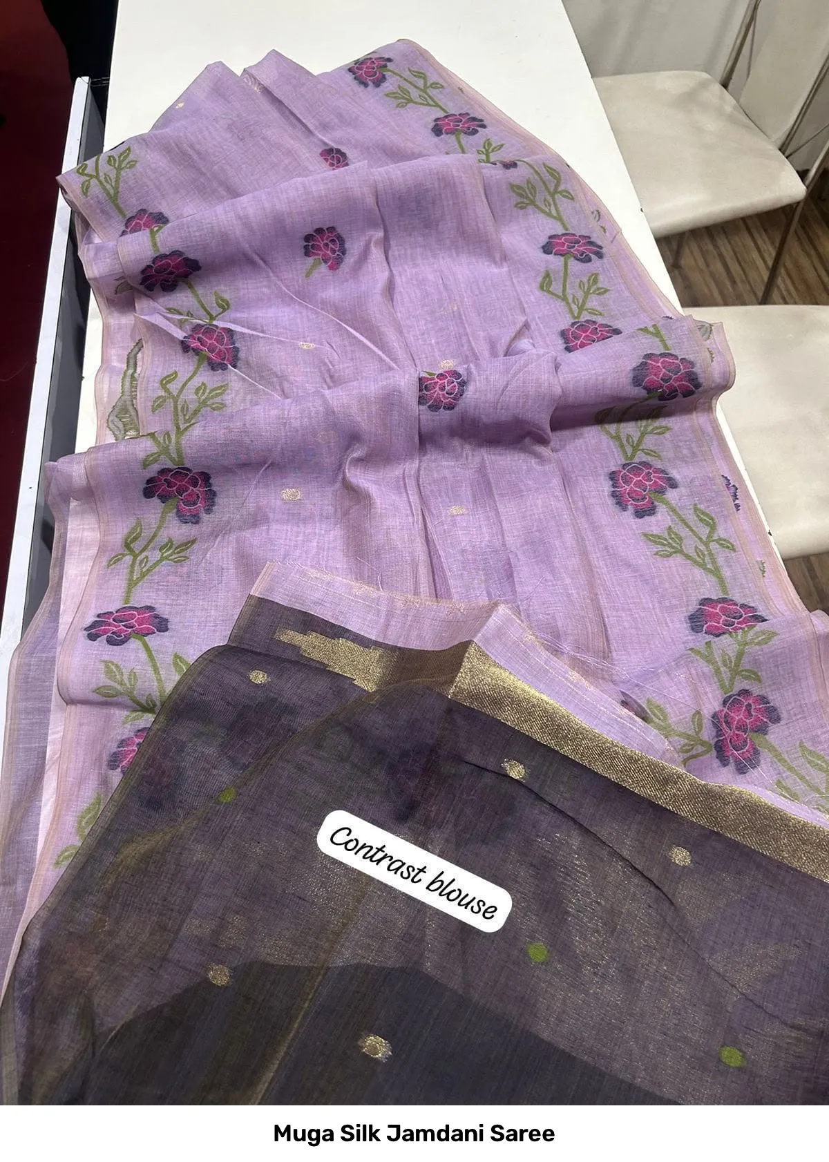 Muga Silk Jamdani Saree 21